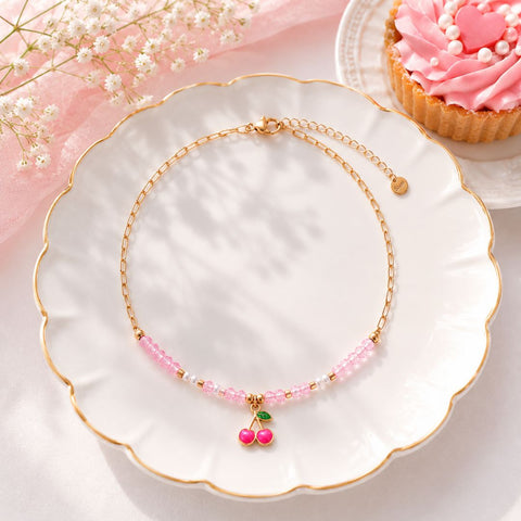 Collar Cereza Rosa