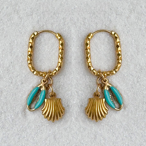 Pendientes "Río" azul
