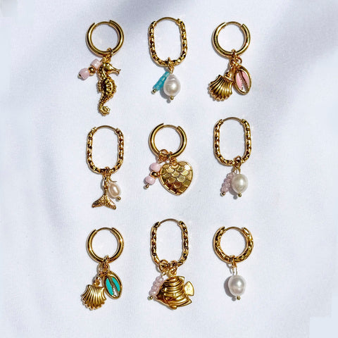 Pendientes "Río" azul