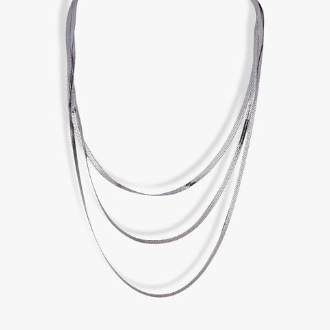 Collar Triple Snake Silver