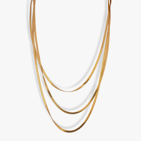 Collar Triple Snake Gold